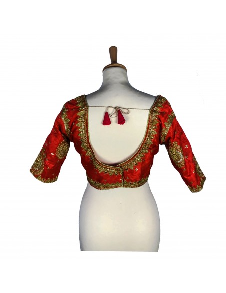 Choli haut sari manas Rouge  - 2
