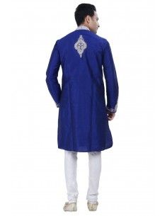 Sherwani Kurta Homme Rahul Bleu  - 1 2