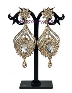 Parure Assia doré strass blanc  - 1 2