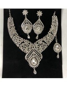 Parure Bijoux indiens Oriental argente DC183  - 1 2