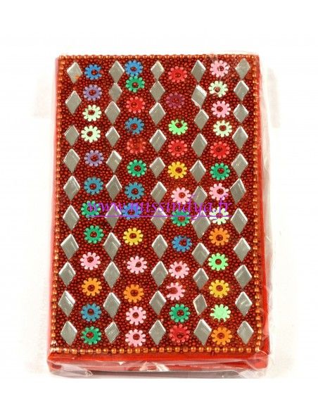 Carnet pailleté Rouge Bazar indien