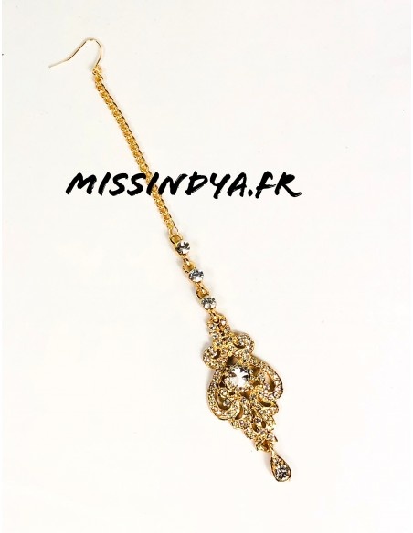 Maag Tikka Bijoux tete Front dore ambre  - 1