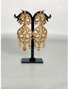 Parure Bijoux indiens Bollywood ambre  - 1 2