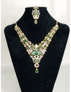 Parure Meena vert et doré  - 1 2