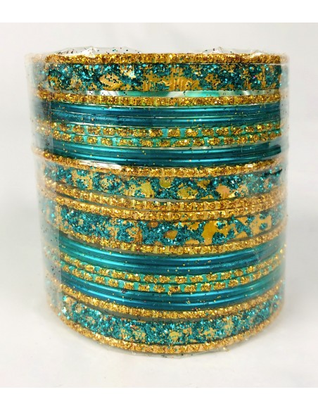 Bangles enfant vert et doré  - 1