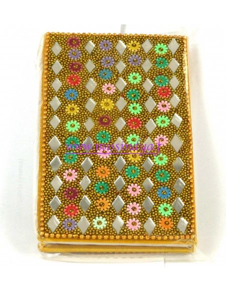 Carnet pailleté Jaune Bazar indien