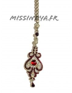 Maag Tikka Bijoux tete Front rouge argente  - 1 2