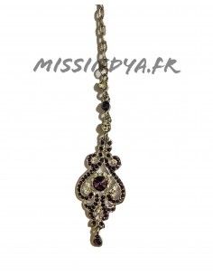 Maag Tikka Bijoux tete Front violet argente  - 1 2