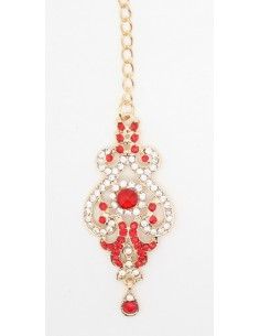 Maag Tikka Bijoux tete Front Rouge dore  - 1 2