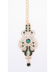 Maag Tikka Bijoux tete Front vert dore  - 1 2