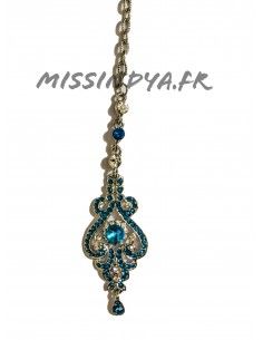 Maag Tikka Bijoux tete Front bleu turquoise argente  - 1 2