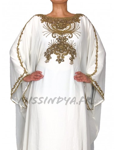 Robe de Dubai blanche Amina  - 2