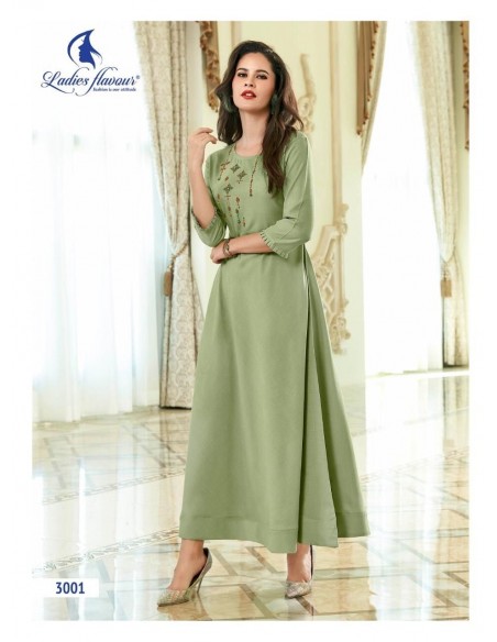 Tunique indienne Robe ethnique longue Miss gold vert pistache  - 1