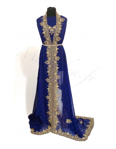 Tissus Sari Bleu luxe Amiraa  - 1