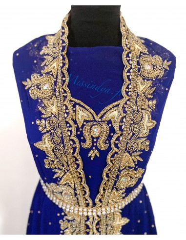 Tissus Sari Bleu luxe Amiraa  - 3