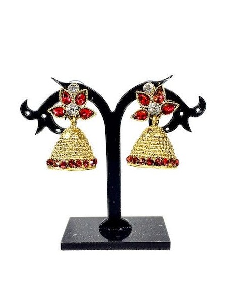 Boucle d'oreille indiens Rouge  - 1