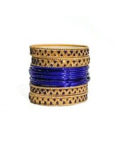 Bangles Doré et Bleu  - 1