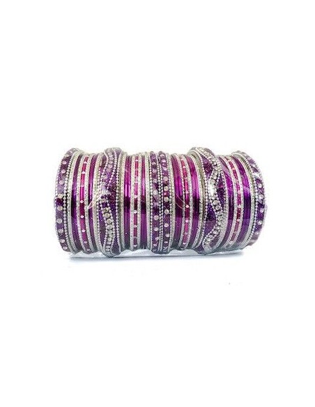 Bangles perlé violet & argenté GF  - 1