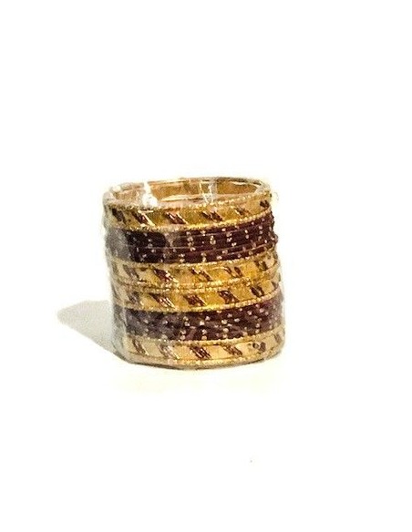 Bangles enfant bebe prune et dore  - 1