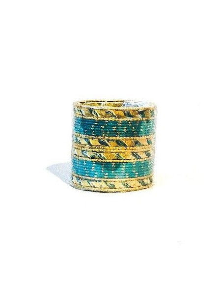 Bangles enfant bebe Bleu vert et dore  - 1