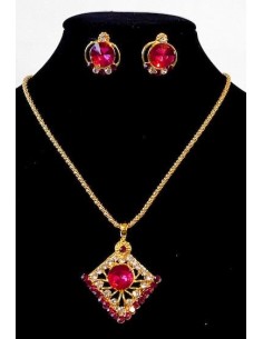 Pendentif doré et Rouge 004  - 1 2