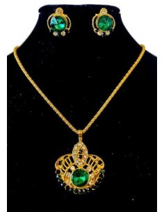 Pendentif pas cher doré et vert 007  - 1 2