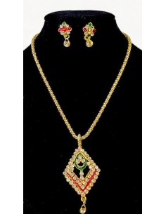 Pendentif rouge&vert doré 012  - 1 2