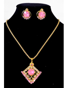 Pendentif rose pâle et doré 002  - 1 2