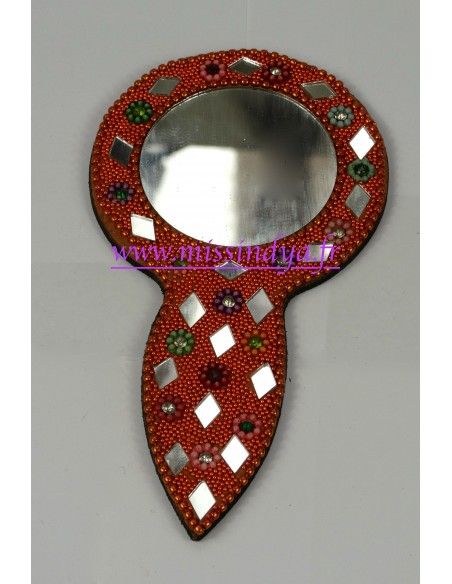 Miroir pailleté Rouge Grand  - 1