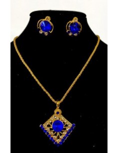 Pendentif doré et Bleu royal  - 1 2