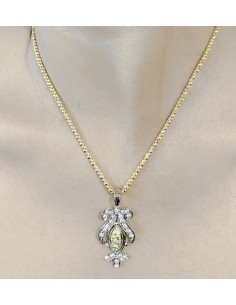 Pendentif Doré et blanc AVR16  - 1 2