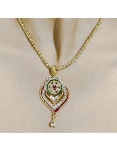 Pendentif pas cher Rouge/ vert & doré  - 1 2