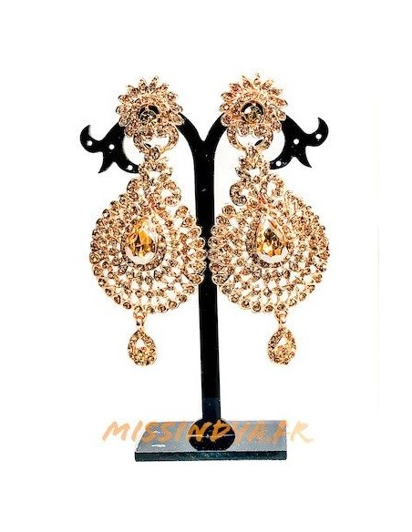 Boucles d'oreilles doré ambre MAR191  - 1