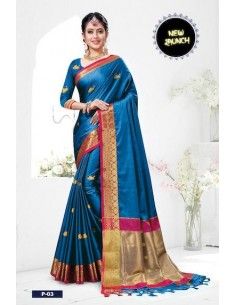 Sari indien aloka Bleu  - 1