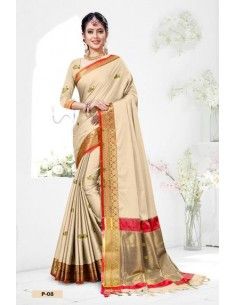 Sari indien aloka beige  - 1