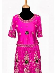 Lehenga Choli Haute Gamme SAGAR Rose  - 1 2