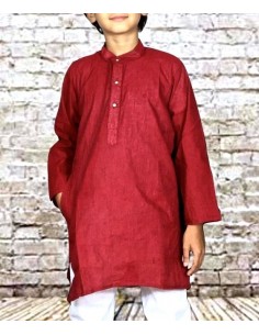 Kurta Garçon pas cher Rouge & Blanc  - 1 2