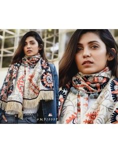 Khadi pashmina foulard indienne ethnique sagra  - 1 2