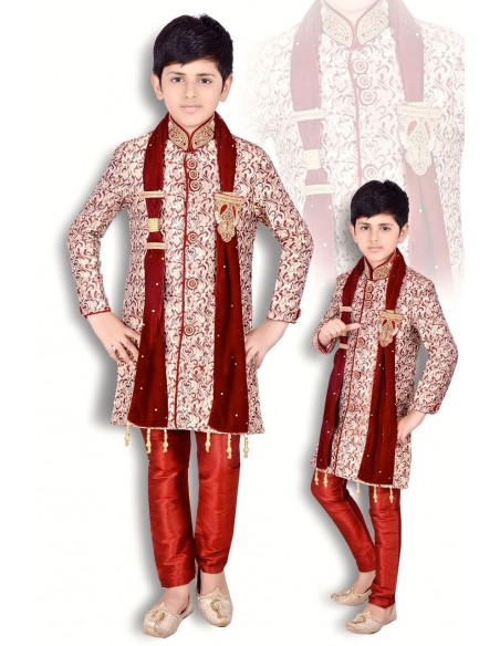 Sherwani garçon rouge  - 1