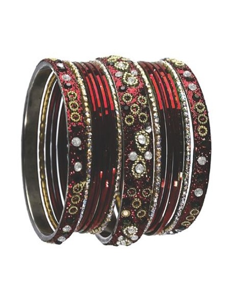 Bangles Rouge perlé mina Bijoux indiens