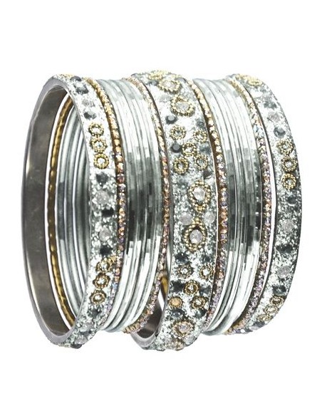 Bangles argenté mina Bijoux indiens