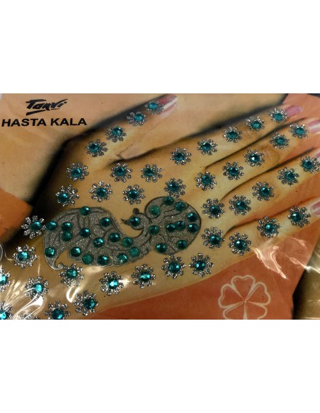 Bindi main Autocollant Bleu vert  - 1