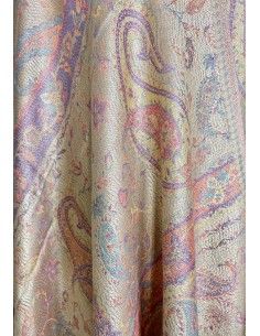 écharpe tissée pashmina beige  - 1 2