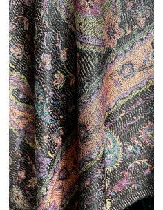 écharpe tissée pashmina noir  - 1 2
