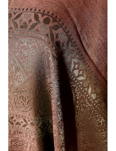 châle indien motif cachemire marron  - 2