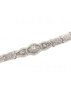 ceinture métal argenté strass blanc  - 1 2