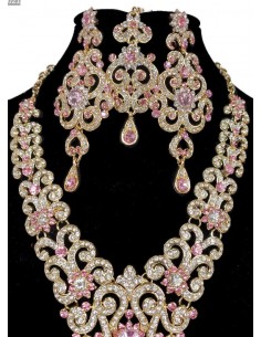 Parure Meena rose poudré et doré  - 1 2