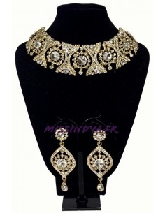 Parure bijoux indiens bollywood Doré ESP15  - 1 2