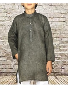 Kurta garçon pas cher Gris fonçé  - 1 2