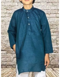 Kurta garçon pas cher Bleu vert  - 1 2